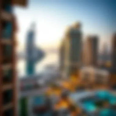 View of Dubai Marina Scenic view of Dubai Marina from a high-rise accommodation