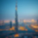 Panoramic view of Carson Tower towering over Dubai