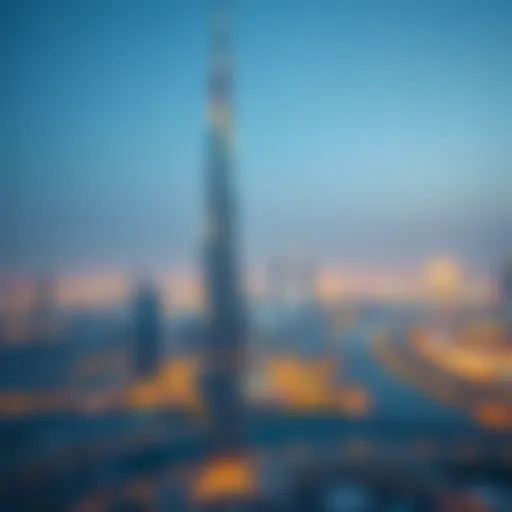 Panoramic view of Carson Tower towering over Dubai