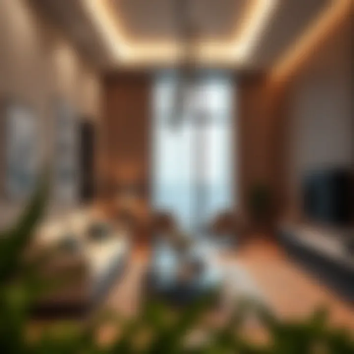 Interior of a stylish apartment in Bur Dubai highlighting contemporary design