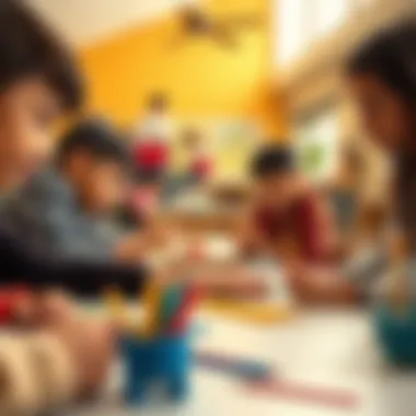 Creative Arts at Community Center Creative arts and crafts session at a community center