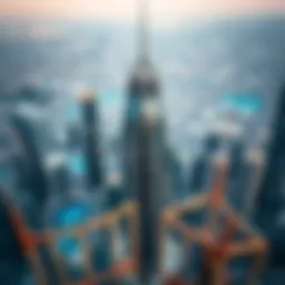 Aerial view showcasing the grandeur of Nopoli Tower amidst Dubai's skyline
