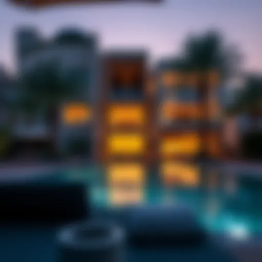 Stunning view of a luxury hotel with private pool