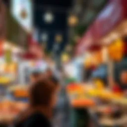 Vibrant night market during Ramadan showcasing local delicacies