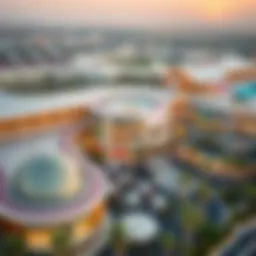 Aerial view of Silicon Oasis Mall showcasing its modern architecture