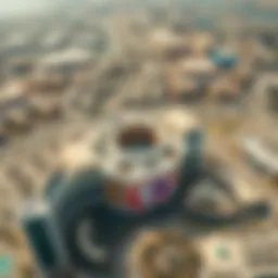 Aerial view of Mall of Emirates showcasing Carrefour's location