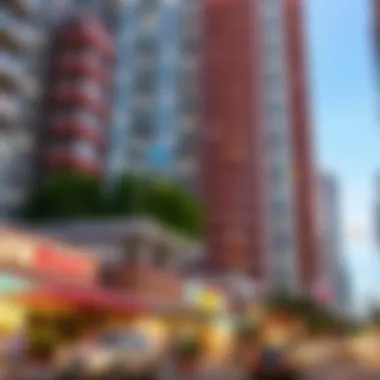 Vibrant Neighborhood Dynamics Dynamic neighborhood surrounding Garden City Tower