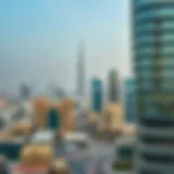 Dubai skyline with business district