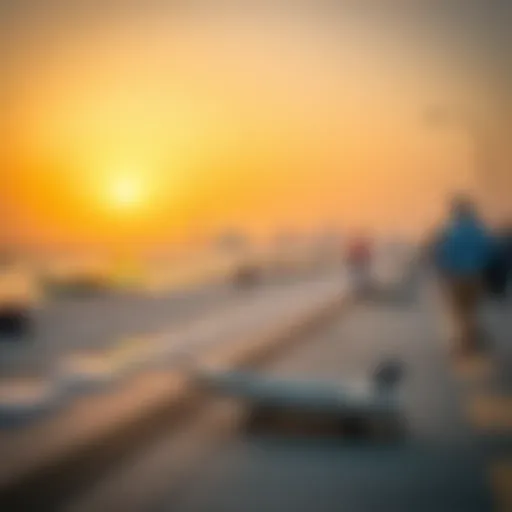 A serene view of Marina Beach during sunset