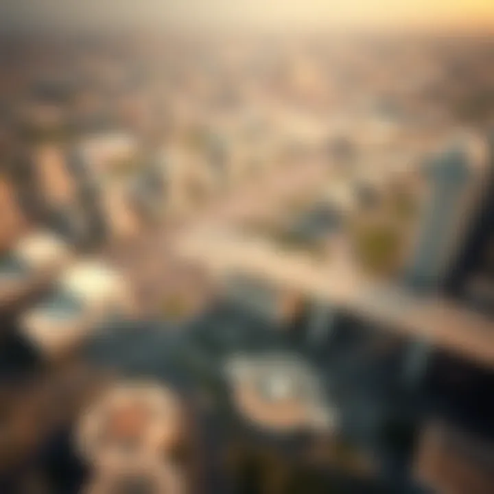Aerial view of the infrastructure around Nassima Tower
