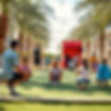 Community Engagement in Nursery Palm Jumeirah Vibrant community park filled with families enjoying recreational activities.