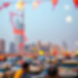 Dubai skyline during a public holiday celebration